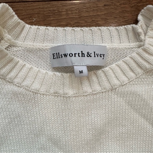 Blond Genius Ellsworth & Ivey white knit sweater Size Medium - Picture 3 of 9